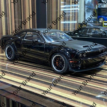 Solido 1:18 Diecast Dodge Challenger SRT Hellcat Black Model Car - detailed collector display model