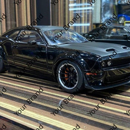 Solido 1:18 Diecast Dodge Challenger SRT Hellcat Black Model Car - studio product photo of the scale model