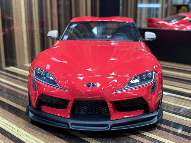 GT Spirit Toyota Supra GR 1:18 Red Resin Model Car - studio product photo of the scale model