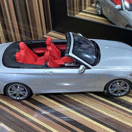 GT Spirit BMW M235i Cabrio 1:18 Resin Model Silver - showroom-quality model replica