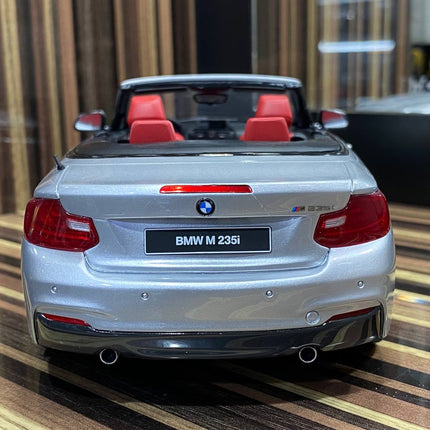 GT Spirit BMW M235i Cabrio 1:18 Resin Model Silver - studio product photo of the scale model