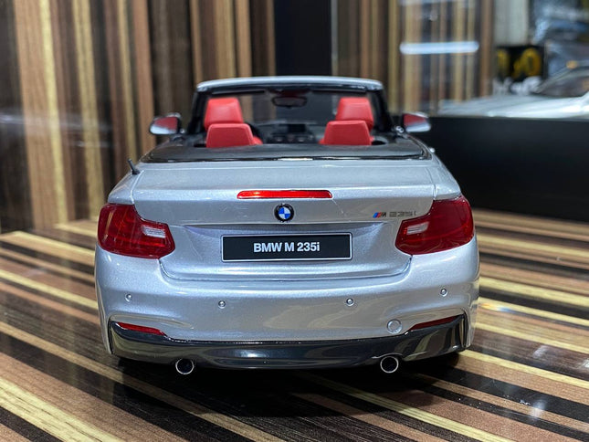 GT Spirit BMW M235i Cabrio 1:18 Resin Model Silver - studio product photo of the scale model