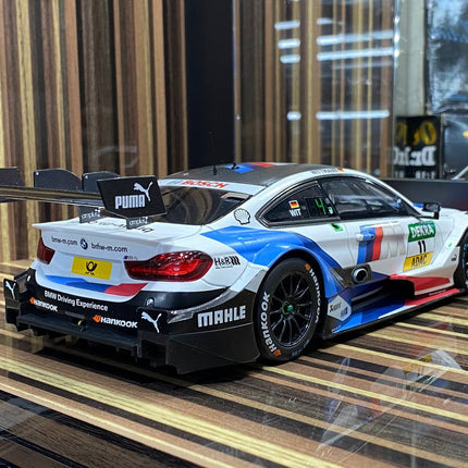 Minichamps 1/18 BMW M4 DTM 2018 White Resin Model Car - studio product photo of the scale model