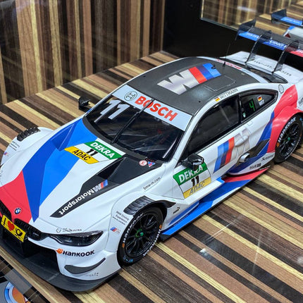 Minichamps 1/18 BMW M4 DTM 2018 White Resin Model Car - detailed die-cast style model
