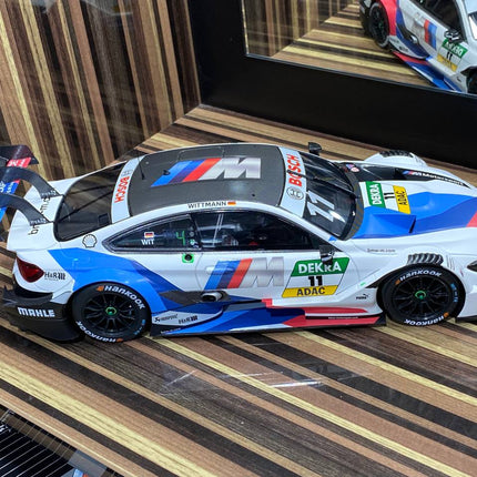 Minichamps 1/18 BMW M4 DTM 2018 White Resin Model Car - showroom-quality model replica