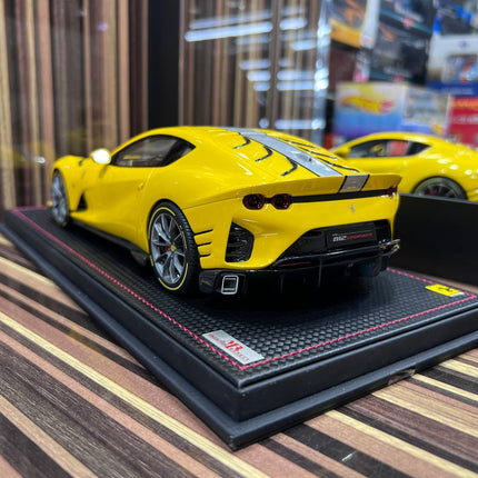 MR Models 1/18 Resin Ferrari 812 Competizione Yellow Miniature Car - collectible scale model car