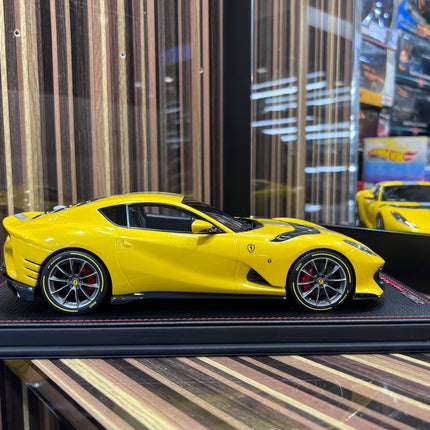 MR Models 1/18 Resin Ferrari 812 Competizione Yellow Miniature Car - fine detailed model replica