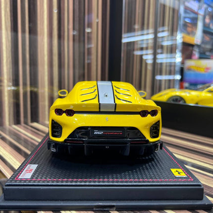 MR Models 1/18 Resin Ferrari 812 Competizione Yellow Miniature Car - premium collector scale model