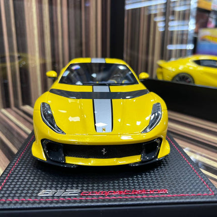 MR Models 1/18 Resin Ferrari 812 Competizione Yellow Miniature Car - scale model for display