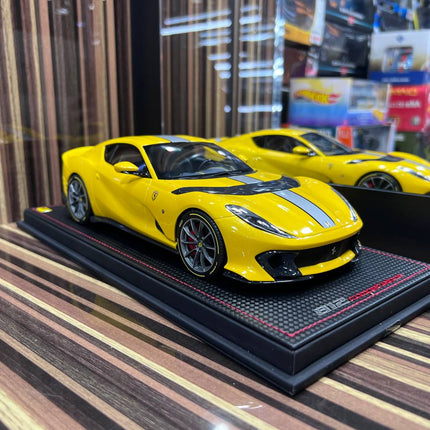 MR Models 1/18 Resin Ferrari 812 Competizione Yellow Miniature Car - detailed collector display model