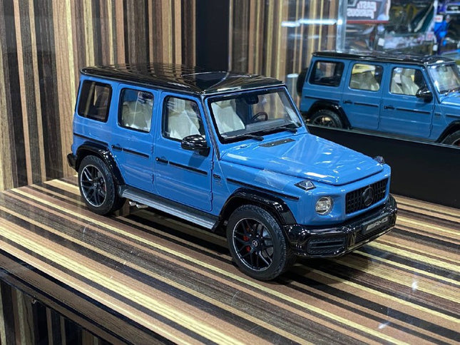 Minichamps 1/18 Mercedes-Benz G 63 AMG Blue Diecast Model Car - detailed collector display model