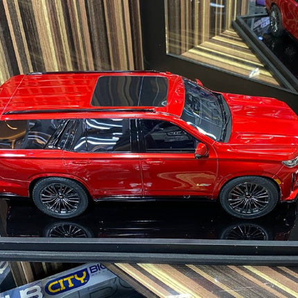 MotorHelix 1/18 Resin Cadillac Escalade V Red Model Car - collector edition scale model
