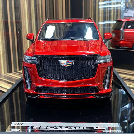 MotorHelix 1/18 Resin Cadillac Escalade V Red Model Car - scale model for display