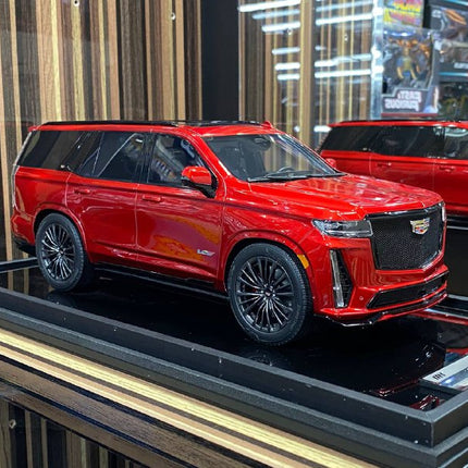 MotorHelix 1/18 Resin Cadillac Escalade V Red Model Car - detailed collector display model
