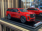MotorHelix 1/18 Resin Cadillac Escalade V Red Model Car - detailed collector display model