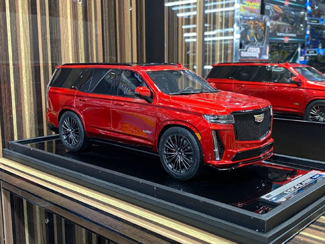 MotorHelix 1/18 Resin Cadillac Escalade V Red Model Car - detailed collector display model