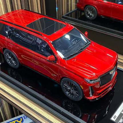 MotorHelix 1/18 Resin Cadillac Escalade V Red Model Car - detailed die-cast style model