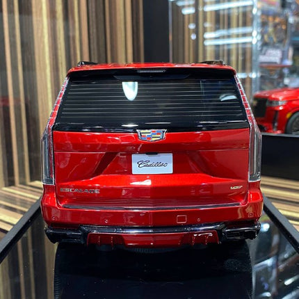MotorHelix 1/18 Resin Cadillac Escalade V Red Model Car - studio product photo of the scale model