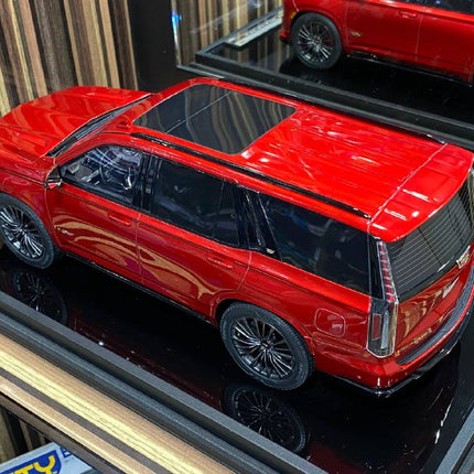 MotorHelix 1/18 Resin Cadillac Escalade V Red Model Car - collectible scale model car