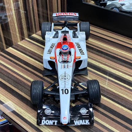 Minichamps 1/18 Honda 3000 B.A.R. Formula 1 White Diecast Model - studio product photo of the scale model