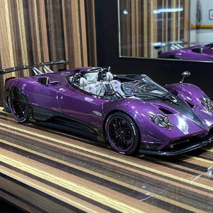 LCD Model Pagani Zonda HP Barchetta Purple 1:18 Diecast Model Car - detailed collector display model