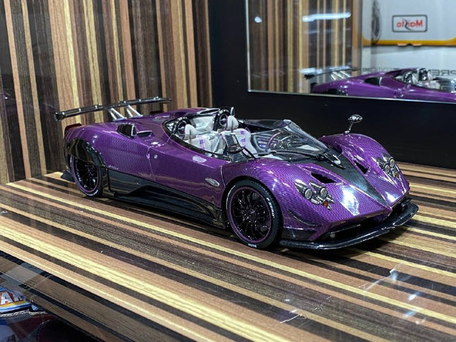 LCD Model Pagani Zonda HP Barchetta Purple 1:18 Diecast Model Car - detailed collector display model