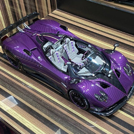 LCD Model Pagani Zonda HP Barchetta Purple 1:18 Diecast Model Car - detailed model car replica