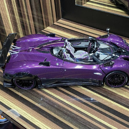 LCD Model Pagani Zonda HP Barchetta Purple 1:18 Diecast Model Car - premium collector scale model