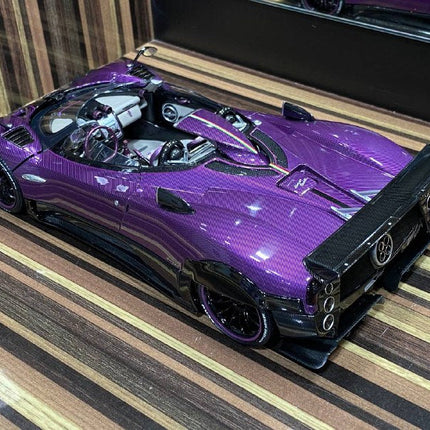 LCD Model Pagani Zonda HP Barchetta Purple 1:18 Diecast Model Car - detailed die-cast style model