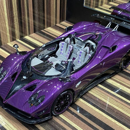 LCD Model Pagani Zonda HP Barchetta Purple 1:18 Diecast Model Car - collector display piece