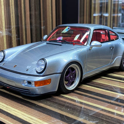 GT Spirit 1:18 Porsche 964 RSR 3.8 Silver Resin Model Car - showroom-quality model replica