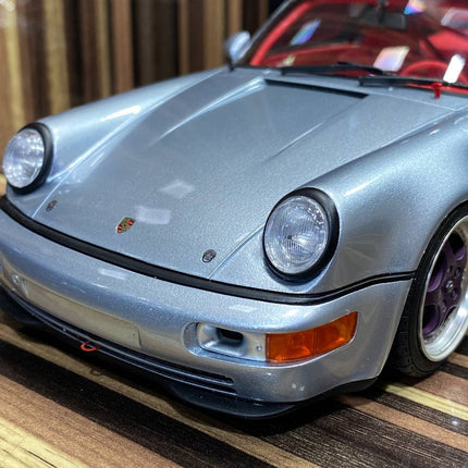 GT Spirit 1:18 Porsche 964 RSR 3.8 Silver Resin Model Car - scale model collectible piece
