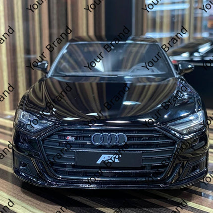 GT Spirit Audi S8 ABT 1:18 Black Resin Scale Model Car - studio product photo of the scale model