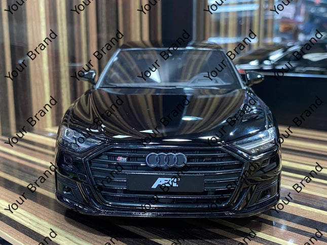 GT Spirit Audi S8 ABT 1:18 Black Resin Scale Model Car - studio product photo of the scale model