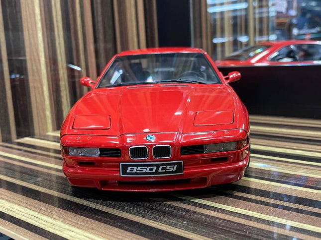 Solido 1:18 Diecast BMW 850 CSI E31 Red Model Car - studio product photo of the scale model