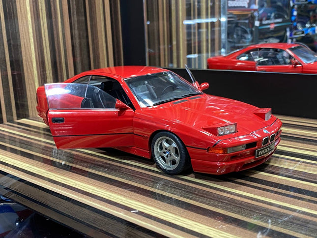 Solido 1:18 Diecast BMW 850 CSI E31 Red Model Car - detailed collector display model