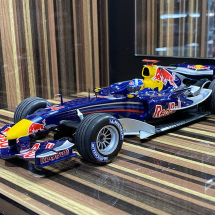Minichamps 1/18 Red Bull Racing RB2 D. Coulthard 2006 Formula 1 Blue Diecast Model Car - studio product photo of the scale mo