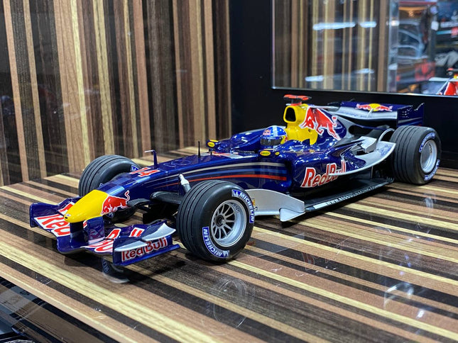 Minichamps 1/18 Red Bull Racing RB2 D. Coulthard 2006 Formula 1 Blue Diecast Model Car - studio product photo of the scale mo