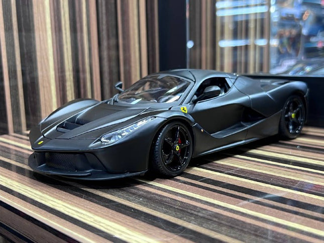 Bburago Ferrari LaFerrari 1:18 Diecast Model Car Black Signature Series - studio product photo of the scale model