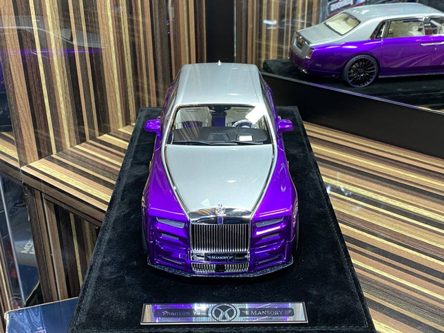 Mansory Rolls-Royce Phantom VIII 2018 Purple 1:18 Resin Model Car - studio product photo of the scale model