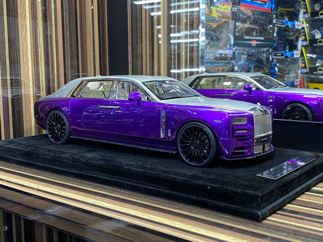Mansory Rolls-Royce Phantom VIII 2018 Purple 1:18 Resin Model Car - detailed collector display model