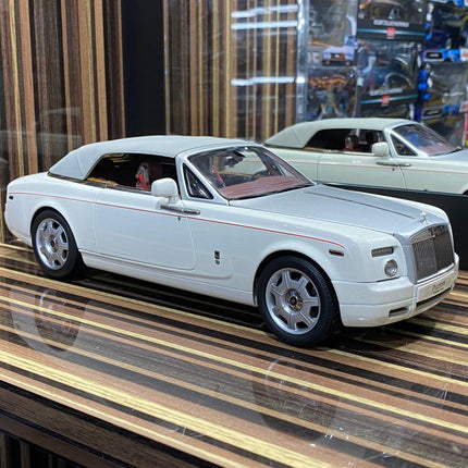 Kyosho Rolls-Royce Phantom Drophead Coupe White 1:18 Diecast Model Car - collectible scale model car