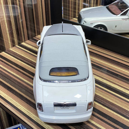 Kyosho Rolls-Royce Phantom Drophead Coupe White 1:18 Diecast Model Car - showroom-quality model replica