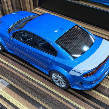 1/18 Diecast Dodge Charger SRT Hellcat Blue GT Spirit Scale Model Car - scale model for display