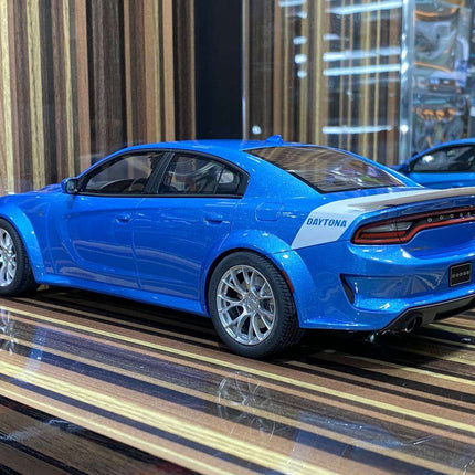 1/18 Diecast Dodge Charger SRT Hellcat Blue GT Spirit Scale Model Car - scale model collectible piece