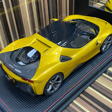 MR 1:18 Ferrari SF90 Stradale Giallo Montecarlo Resin Model - scale model for display