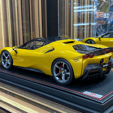 MR 1:18 Ferrari SF90 Stradale Giallo Montecarlo Resin Model - detailed die-cast style model