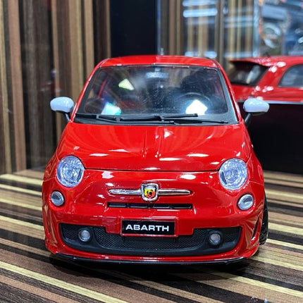 Bburago 1/18 Abarth 500 Diecast Model Car Red - scale model for display