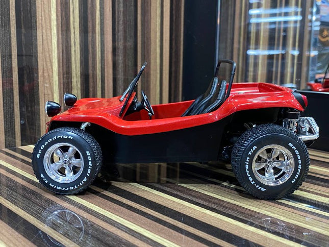Solido 1:18 Diecast Buggy Meyer Manx Red Model Car - studio product photo of the scale model