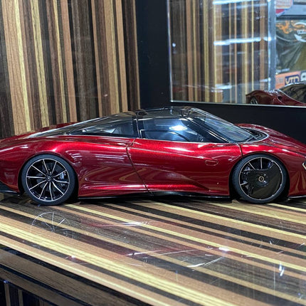 AutoArt McLaren Speedtail Red 1:18 Diecast Model Car - studio product photo of the scale model
